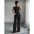 thumbnail image 5 of EASYBRA Women Casual Ribbed Two Piece Outfit Short Sleeve T Shirt and Long Pants Lounge Set Comfortable Everyday Fashion, 5 of 7