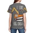 thumbnail image 5 of Honeii I Like Big Digger Print Youth Short Sleeve T-Shirt,Boys Athletic Shirt,Quick Dry Short Sleeve Performance Moisture Wicking T Shirt, 5 of 6