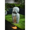 thumbnail image 2 of LuxenHome See, Hear, Speak No Evil Set of 3 Garden Buddha Monk Solar Statues, 2 of 5