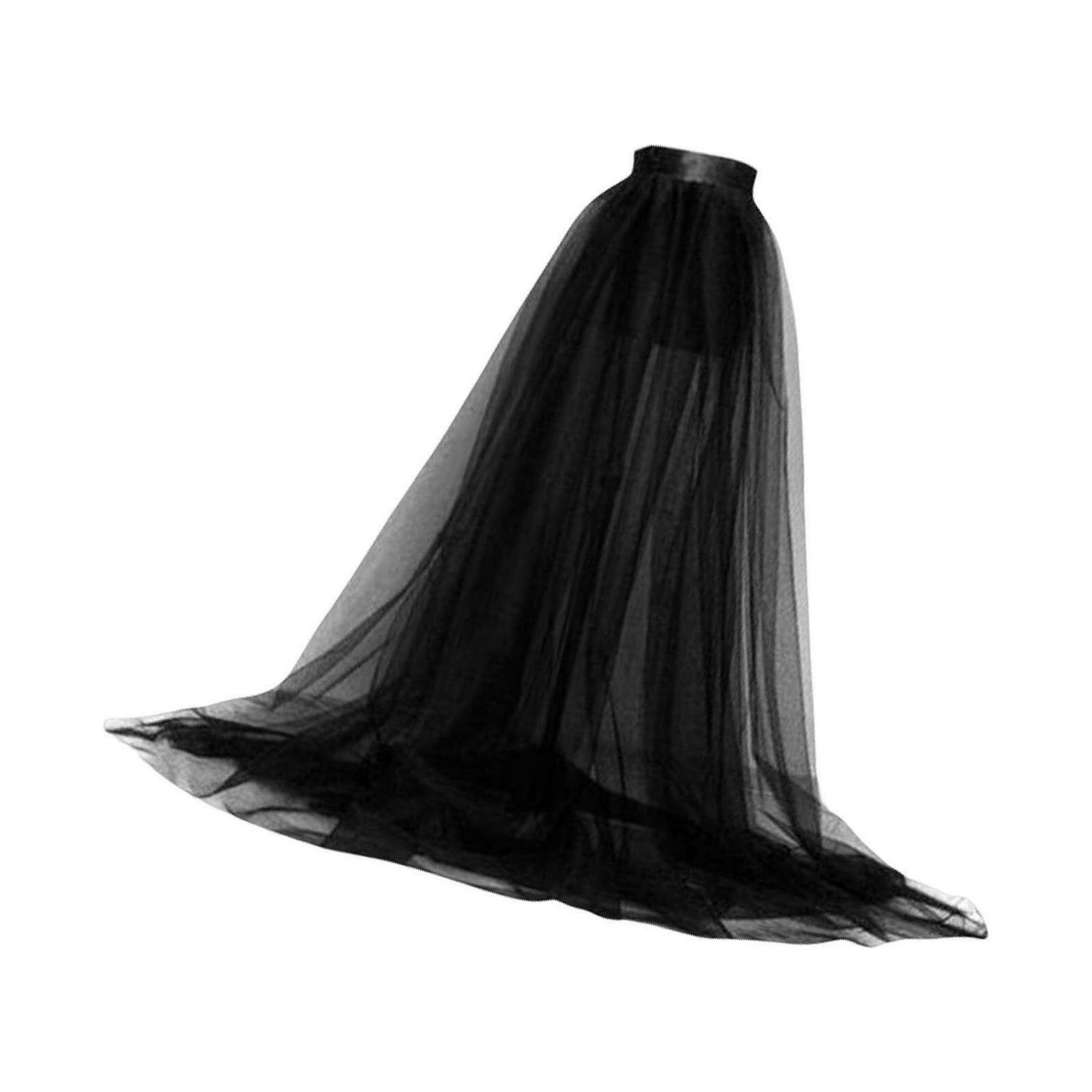 Black tulle skirt long sale