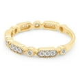 thumbnail image 4 of SAVEARTH DIAMONDS 1/4 ct. t.w Round Cut Lab Created Moissanite Diamond Milgrain Half Eternity Stackable Band Ring For Women In 10K Solid Yellow Gold (G-H Color, VVS1 Clarity, 0.25 Cttw)-6.5, 4 of 8