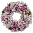 thumbnail image 2 of Northlight Wooden Floral Artificial Spring Wreath with Dried Foliage - 13.5" - Purple, 2 of 8