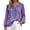Purple Shirts, variant on Women Summer Shirt Puff Sleeve Blend Sun Blouse Casual O-Neck Loose Fit Tops Classic Solid Color Back To School Dailywear