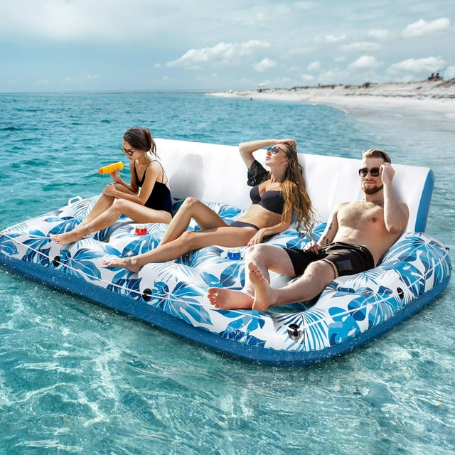 Tumbona hinchable para piscina JCLEAL para 3 personas con respaldo