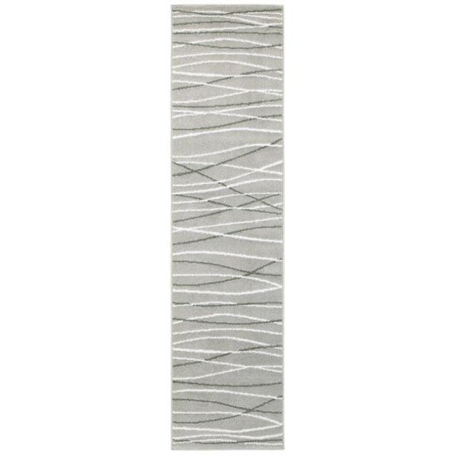 LR Resources GRAC281111GRY2175 2 Pi 1 Po x 7 Pi 5 Po Tapis de Course Rectangle Grace&44; Gris