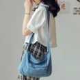 thumbnail image 3 of All-matching Crossbody Bag for Women Simple Hobo Tote Bag Ins Denim Shoulder Bag, 3 of 16