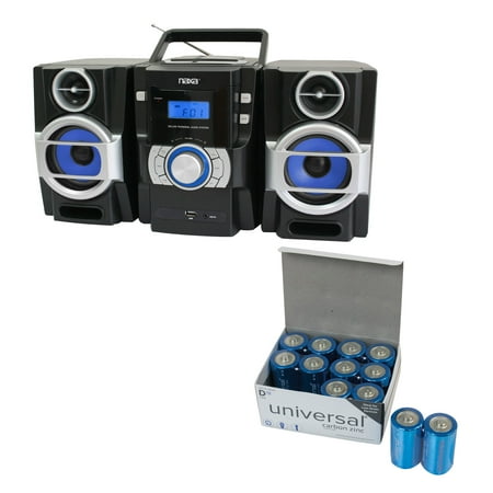 Naxa NPB429 Portable CD/MP3 Player With PLL FM Radio, Detachable Speakers & Remote & UPG D 12