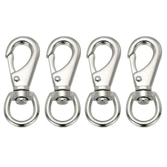 Uxcell 4 Pcs Flag Swivel Snap Clips, 3.2 Inch Heavy Duty Alloy Flag Pole Snap Hooks, Silver Tone
