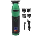 thumbnail image 1 of Cortapelos eléctrico para hombre, inalámbrico, recargable, con pantalla LED, con 4 peines guía, color verde y negro, 1 of 14