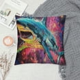 thumbnail image 2 of Orinice Shark Graphic Decorative Throw Pillow Cover for Home Couch Living Room Bed Sofa - High-Quality Cushion Case for Men Women Boys Girls - 1PC Pack 20x20in, 2 of 5