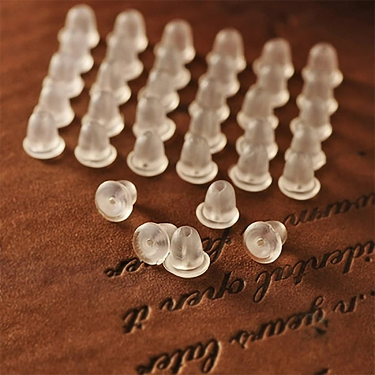 3mm Silicone Cylinder Earring Backs Clear Plastic Rubber Earring Posts  Secure Pierced Back Fish Hook Studs Hypoallergenic Stopper 1000pcs 
