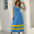 thumbnail image 5 of Flag of Aruba Dress Summer Street Style Bohemia Long Dresses Female Sleeveless Printed Maxi Dress, 5 of 9