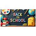 thumbnail image 1 of Back to School Books Clock Kids Poster Backdrop Banner Classroom Supplies Educational Decorations School Event Party Photography Props, 1 of 4