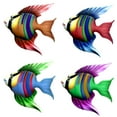 thumbnail image 2 of SDJMa 4 Packs Metal Fish Wall Home Decor Tropical Fish Figurine Sea Animal Art Metal Sculpture Seaside Hanging Decorations for Pool Patio Bathroom, 2 of 9