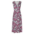 thumbnail image 5 of Honeeladyy Breast Cancer Awareness Ribbon Women’s Dress V Neck Sleeveless Print Casual Swing Long Dresses #In-Pink-M, 5 of 5