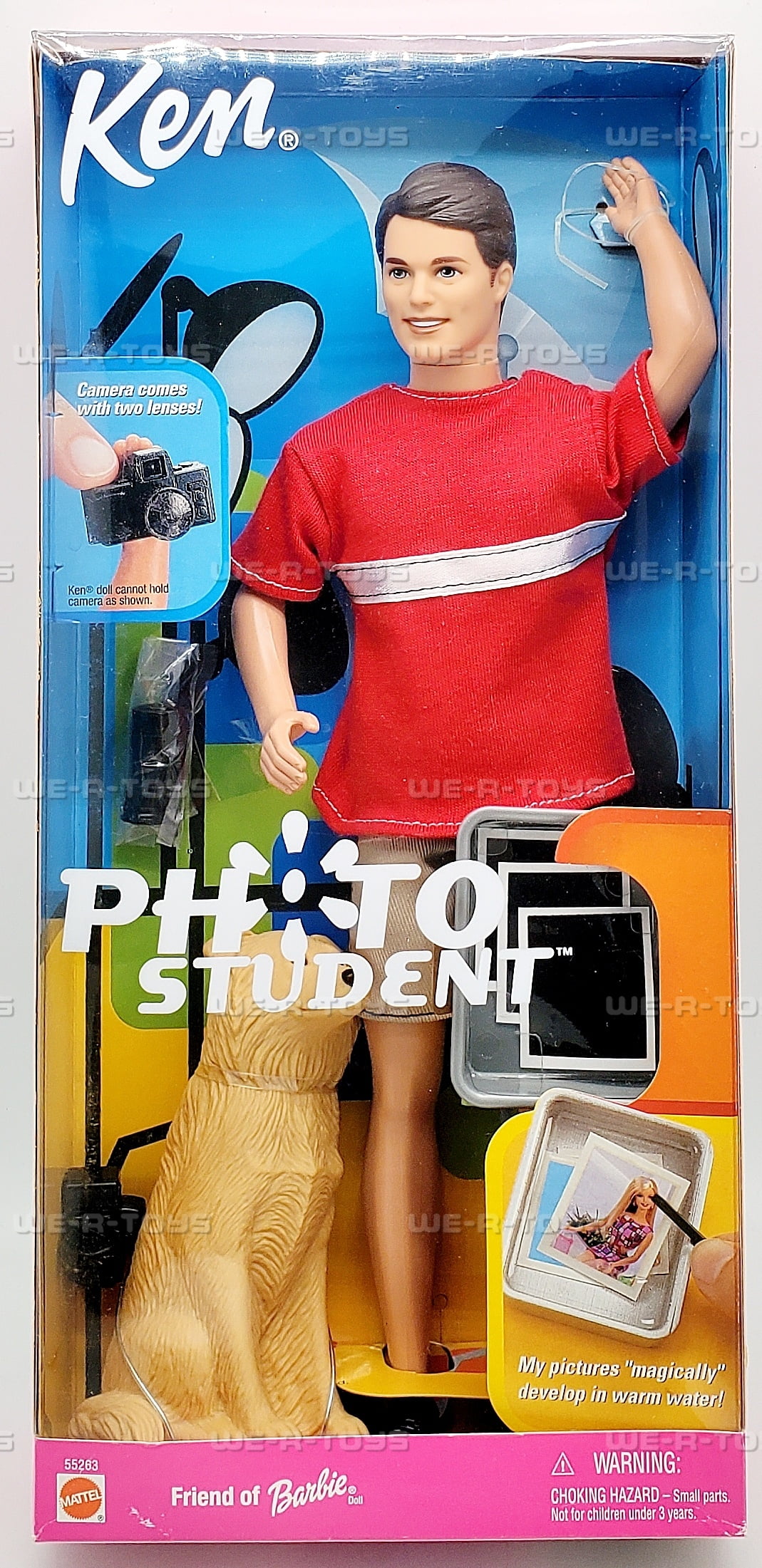 Photo Student Ken Friend of Barbie Doll with Dog 2001 Mattel 55263