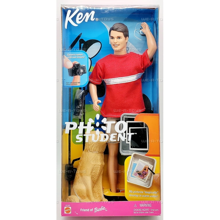 Photo Student Ken Friend of Barbie Doll with Dog 2001 Mattel 55263
