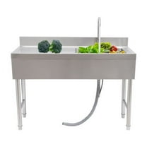 Restaurant Kitchen Commercial Sink Set Free Standing Stainless-Steel Single Bowl