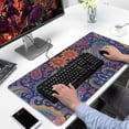 thumbnail image 2 of Long Mouse Pads for Desk,Multicolor Ethnic Paisley Pattern Desk Mats on Top Of Desks, Desk Mouse Pad Extra Large with 3mm Non-Slip Base and Stitched Edge for Gaming,Office,Work,Home 31.5"x15.7", 2 of 6