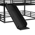 thumbnail image 6 of YDSM Full over Full over Full Bunk Bed with Slide, Metal Triple Bunk Bed with Safety Guardrails, Heavy-duty Bunk Bed with Noise-reduced Design, Black, 6 of 6