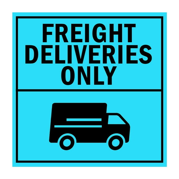 Square Plus Freight Deliveries Only Wall or Door Sign | Health & Safety Warehouse Business Signage - Large