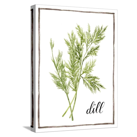 Art.com Watercolor Herbs III Stretched Canvas Print Wall Art by Grace Popp, 12" x 16"