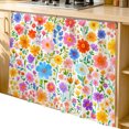 thumbnail image 2 of Colorful Spring Floral Cabinet Curtain 35"Wx35"L, Dustproof Under Sink Skirt with Self Adhesive Tape, Summer Watercolor Botanical Cabinet Curtain Cover for Kitchen Sink, Bathroom Vanity, Laundry Room, 2 of 9