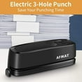 AFMAT 3 Hole Puncher, Electric or Battery Powered Hole Punch, 20 Sheet