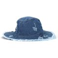 thumbnail image 5 of Kukuzhu Ripped Frayed Brim Bucket Hats Distressed Washed Jean Fisherman Cap Packable Outdoor Travel Beach Sun Hats for Men Women, 5 of 5