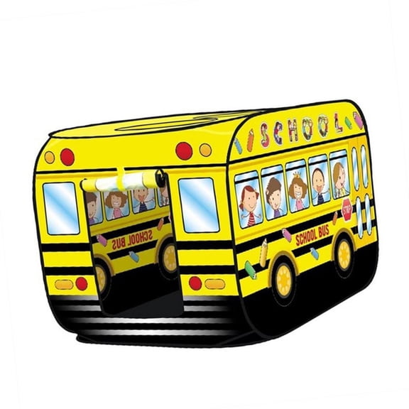 Lazsy Play Tent House Creative Funny Up School Bus Playroom Birthday Toy Gift