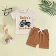 thumbnail image 2 of kpoplk Toddler Baby Boy Girl Goose Outfit Short Sleeve Goose Embroidered T-shirt Plaid Shorts 2pcs Summer Farm Clothes(Light Yellow,0-6 M), 2 of 7