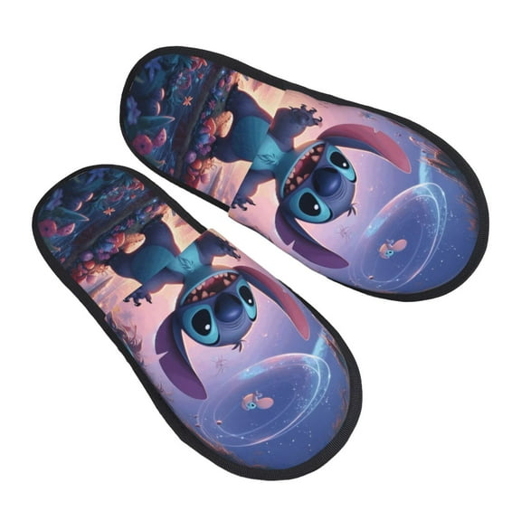 Stitch Womens Plush Slipper, Sizes M-L,Comfortable and Fluffy Autumn and Winter Home Slippers