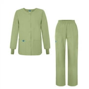 Adar Universal Women's Scrub Set - Warm-Up Scrub Jacket and Elastic Pull-On Pants