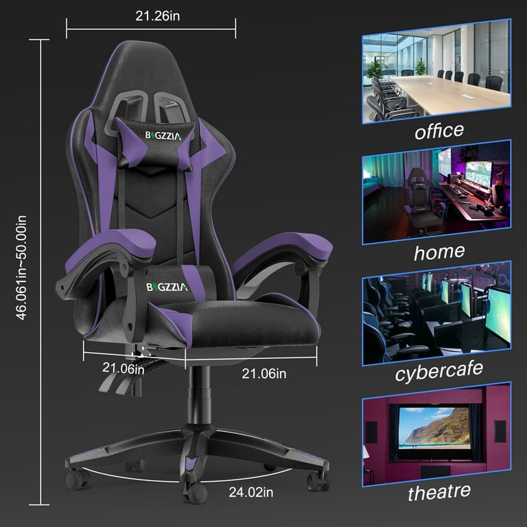 bigzzia Gaming Chair, Ergonomic Game Chair with Headrest, Lumbar