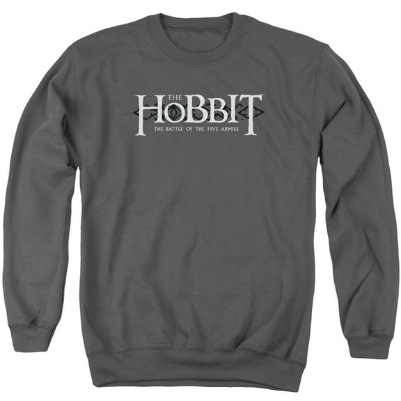 Hobbit Ornate Logo Adult Crewneck Sweatshirt Charcoal