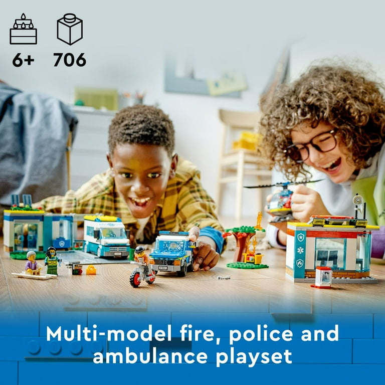 LEGO City Emergency Vehicles HQ Toy Construction Set 60371 Ages 6 706 Pieces Walmart