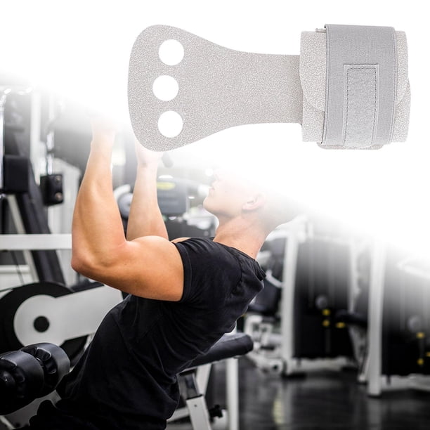 Correas de muñeca para levantamiento de pesas Ganchos para levantamiento de pesas para hombres y mujeres Entrenamiento de fuerza en el gimnasio Gris