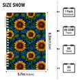 thumbnail image 2 of FORMRS 1-Subject Spiral Notebook 8" x 5" College Ruled 60 Refillable Sheet A5 Hard Cover, 2 Pack, Blue Art Sunflowers, 2 of 7