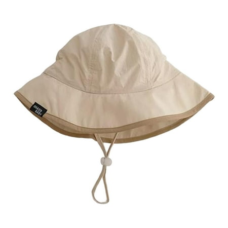 

ZRBYWB Kids Adjustable Chin Strap Sun Hats Summer Spring Patchwork Color Outdoor Beach Bucket Cap Toddler Hat