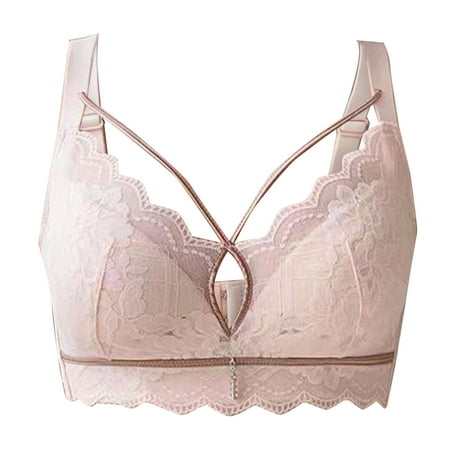 Siilsaa Woman Lingerie Women s Sexy Lace Non Padded Mesh Underwire Demi Unlined Balconette Bra Pink 38/85