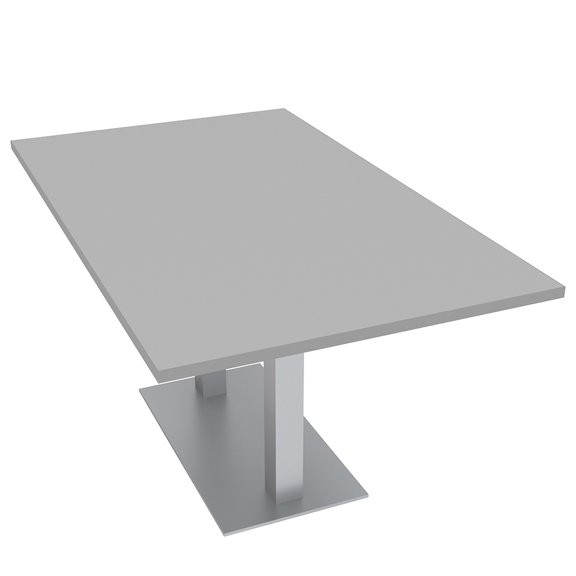 6 Person Rectangle Conference Table with Brushed Silver Square Metal Base | Harmony Series Meeting Tables for Offices, Training Rooms, and Homes | Light Gray � 6Ft