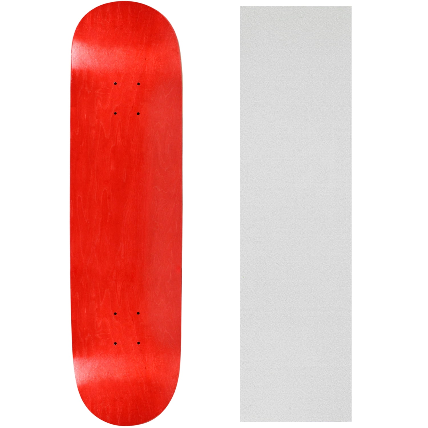 BLANK SKATEBOARD DECK STAINED RED 7.5" Clear Grip