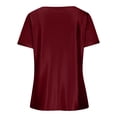 thumbnail image 5 of PNTUTB Summer Women's Fashion Solid Color V Neck Mesh Rhinestone Embellished Bubble Sleeve Casual T Shirt, 5 of 6