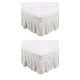 thumbnail image 2 of Billuyoard Faldas de cama elegantes de poliéster, elegantes, duraderas y fáciles de limpiar alrededor de la sábana con cenefa de la cama, color Blanco US-Twin39*75in 2Conjunto, 2 of 6