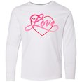 thumbnail image 3 of Inktastic Love in Red and Pink with Heart Long Sleeve Youth T-Shirt, 3 of 5