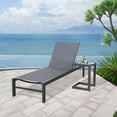 thumbnail image 3 of Ulax furniture Aluminum Patio Snack Side Table C Shaped Outdoor End Table Outside Small Table (Dark Grey), 3 of 9