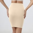 thumbnail image 5 of LNWUY Half Slips for Women Solid Color underskirt Slip Skirt High Waist under Dress Slips for under Dresses Shapewear Slip Beige XL, 5 of 6