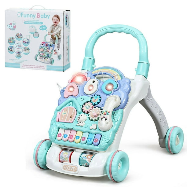 Gymax Baby Sit to Stand Learning Walker Toddler Activity Center Musical Toy w Lights Walmart