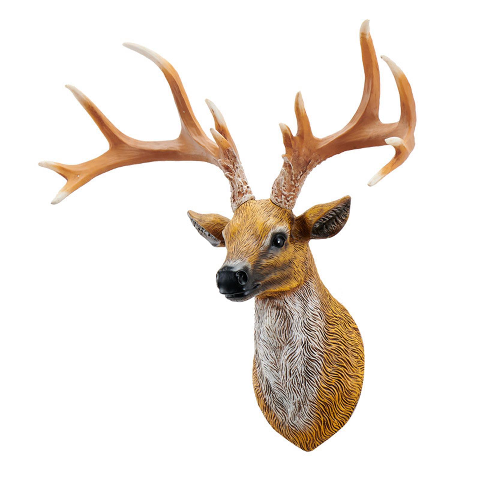 3D Deer Head Sculpture Wall Decor Resin Animal Statue Modern Art Home Decoration 