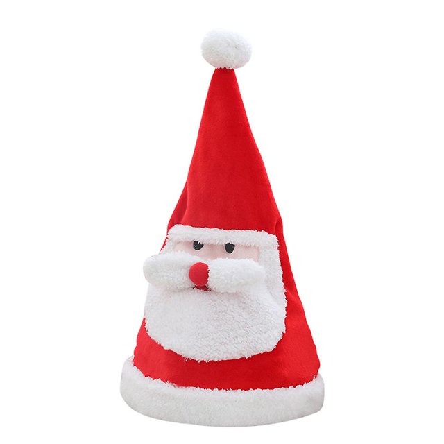 Sombreros novedosos de 38cm/15 pulgadas, sombrero de Papá Noel, juguete, sombrero Led de salto eléctrico suave de Navidad